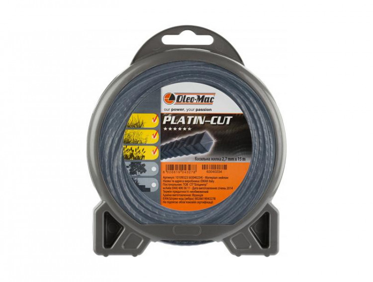 Профессиональная косильная жилка OLEO-Mac Platin Cut 3,0 x 44 м