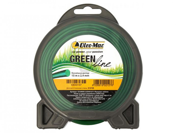 Жилка косильная звездочка OLEO-Mac Greenline 3,0 x 286 м